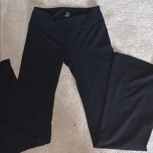 plain black flared yoga pants